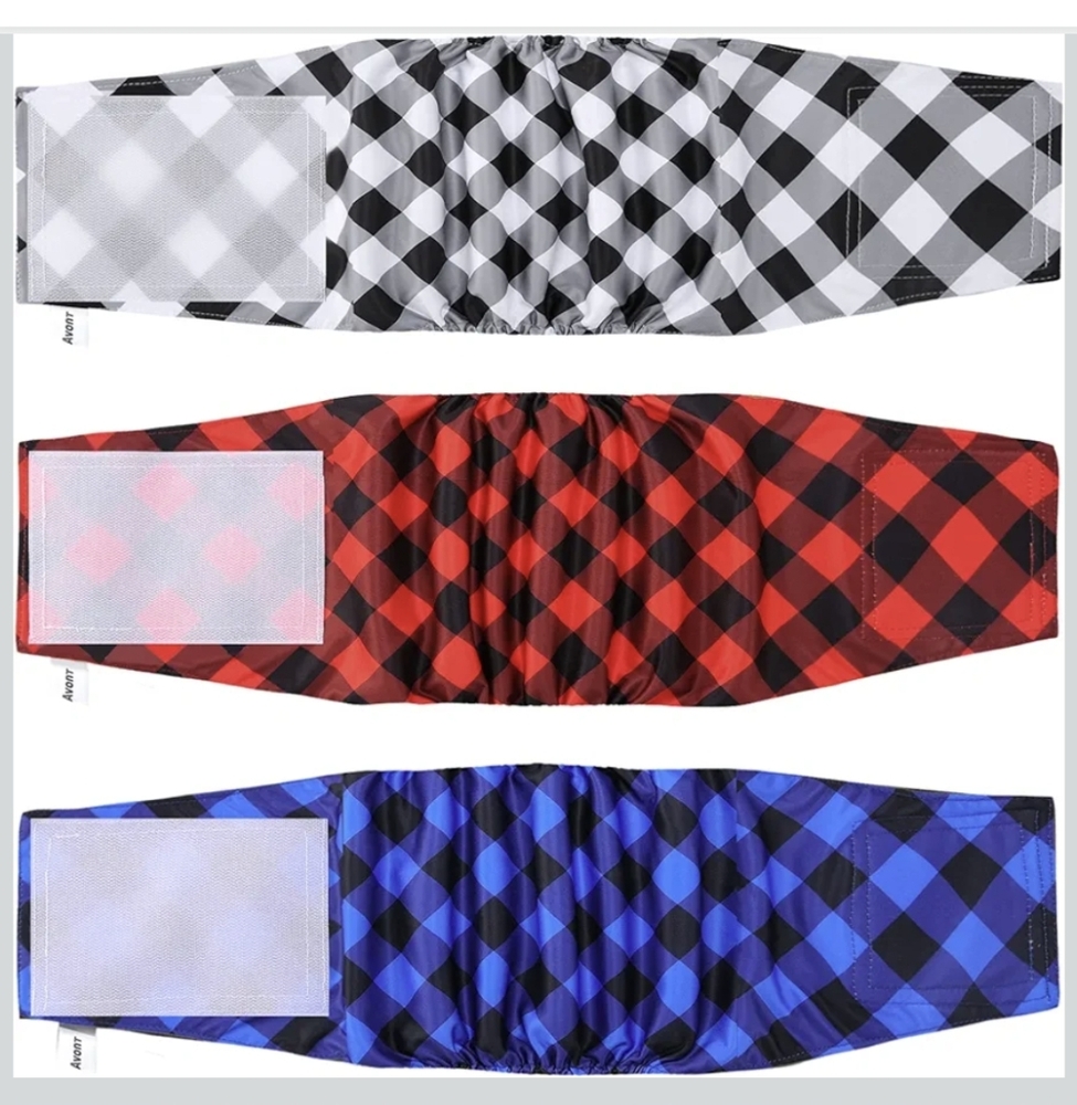 3 Pack Washable Dog Diapers Male, Reusable Male Dog Wraps, Highly Absorbent